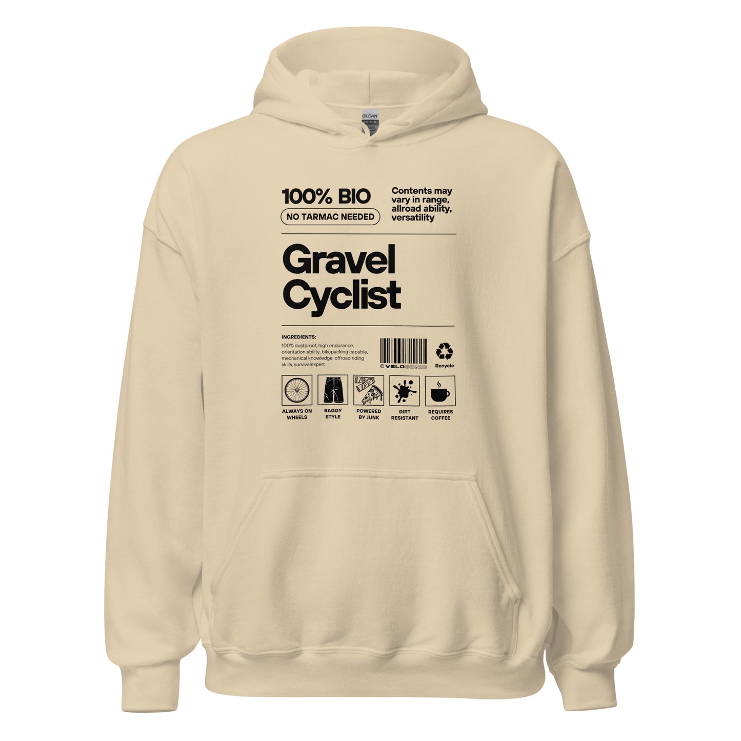 Hoodie "Gravel cyclist" sand