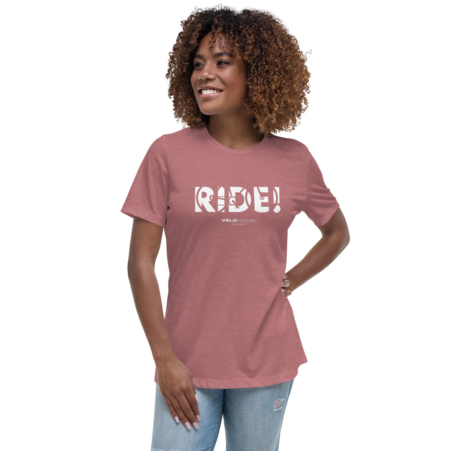 Damen-T-Shirt "RIDE!" mauve