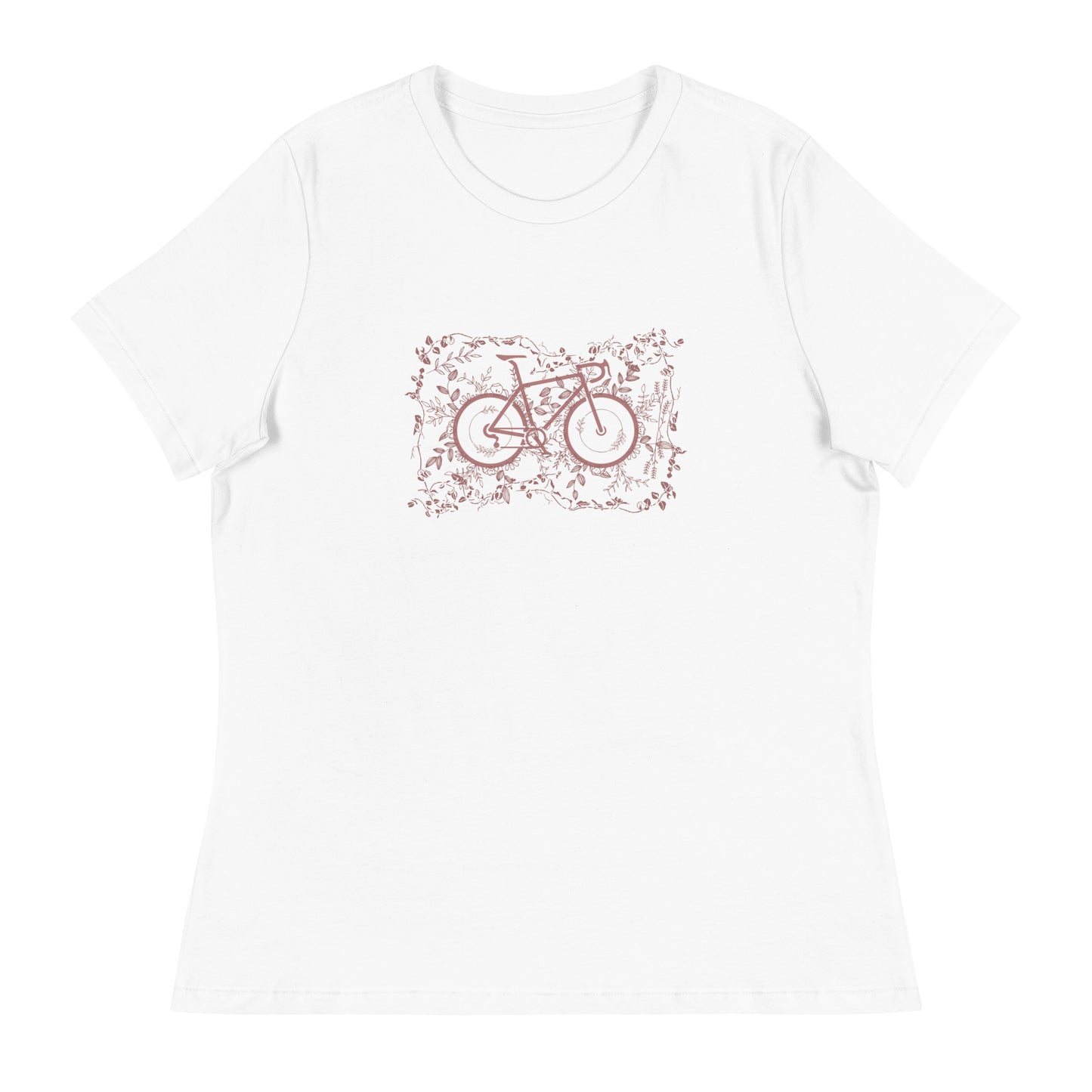 Damen-T-Shirt "Ride in Nature" white - mauve