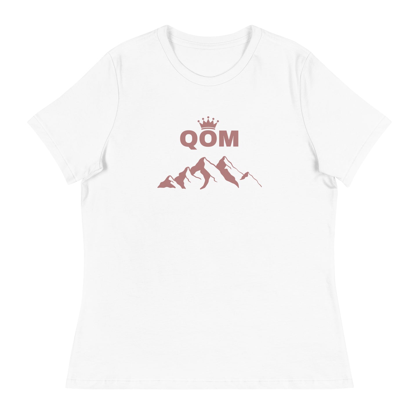 Damen-T-Shirt "QOM" white - mauve print
